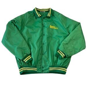 Varsity Jacket Taylor Electric Supply XL Green Yellow 90s Coat